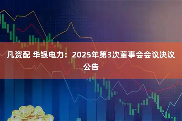 凡资配 华银电力：2025年第3次董事会会议决议公告